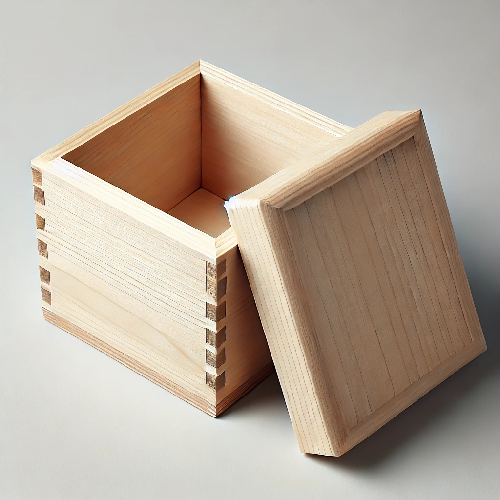 Solid wood box with sliding lid, natural texture and polished look