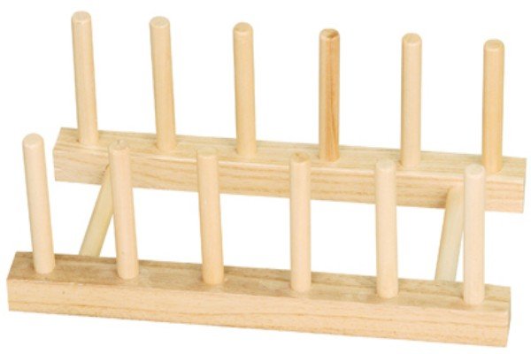Wooden dish rack, natural finish