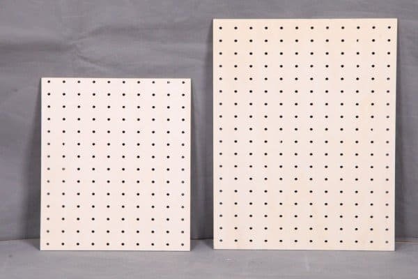 Wooden pegboard panels, set of two