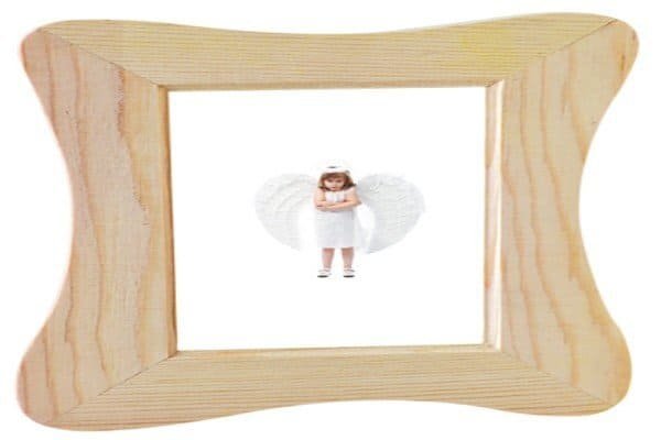 Rustic wooden picture frame, natural finish