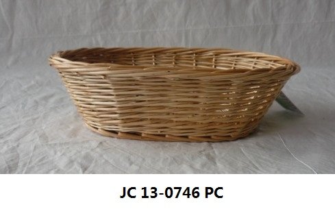 Oval-shaped wicker basket