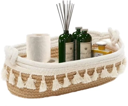 Cotton rope baskets for bathroom organization